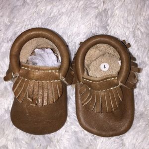 First Steps Brown Leather Moccasins Size 1